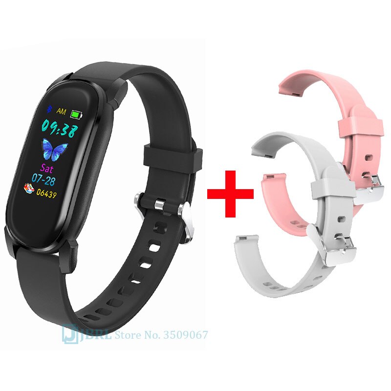 Temperatuur Digitale Horloge Vrouwen Sport Horloges Elektronische Led Dames Polshorloge Voor Mannen Vrouwen Klok Mode Bluetooth Horloge: black add strap 1