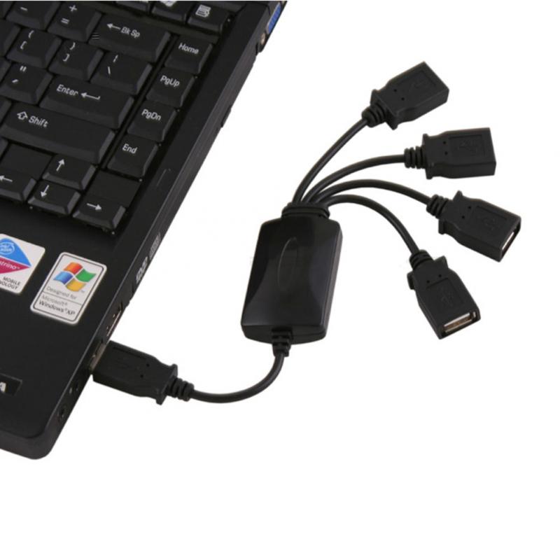 4 -poorts usb-kabel, hub-uitbreidingssplitteradapter voor laptop-pc usb 2.0- hub