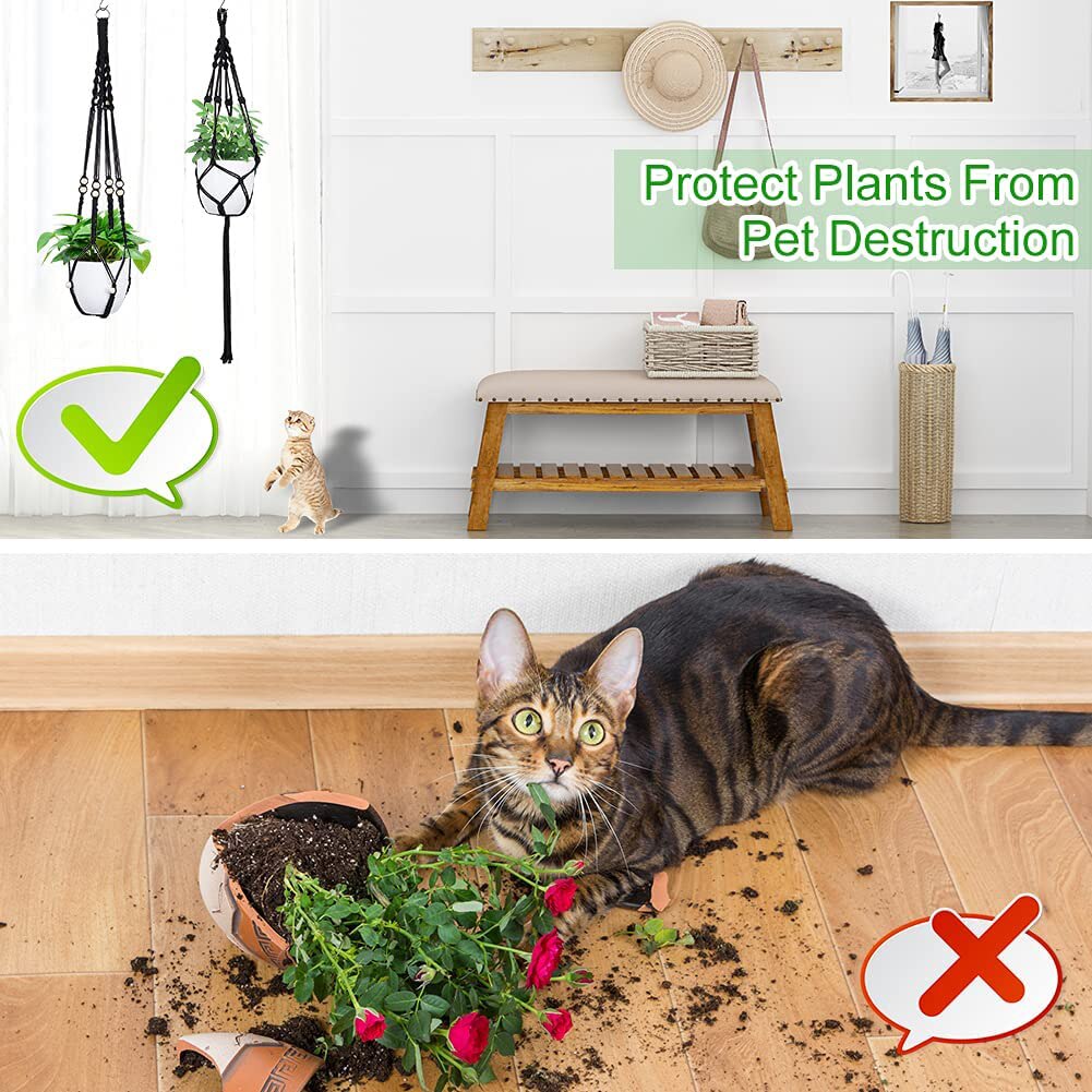 5 Style Black Macrame Plant Hanger Indoor Outdoor Hanging Planters Handmade Hanging Plant Holder Basket Stand Decorative Flower