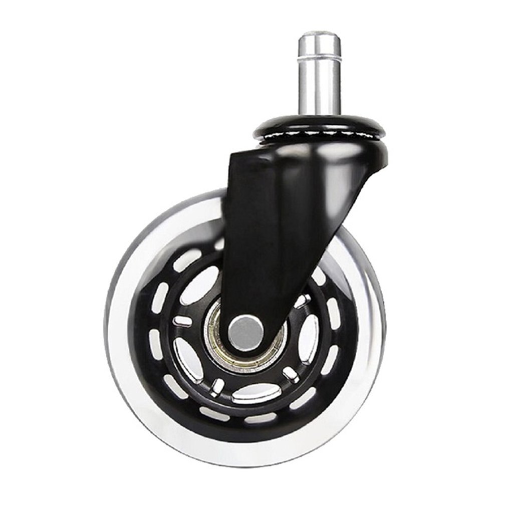 2.5 tommer /3 tommer pu universalt hjul låsecaster sort stærk bærende gennemsigtig hjul kontorstol stille hjul: 3 tommer 11 x 22