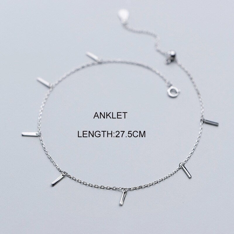 INZATT Real 925 Sterling Silver Minimalist Anklet For Women Birthday Party Trendy Fine Jewelry Accessories: silver