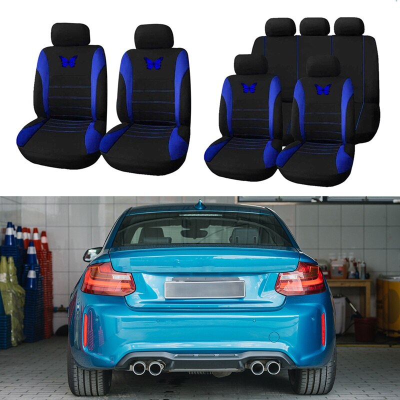 4 pièces/9 pièces housses de siège de voiture papillon automobile housses de siège housse de siège coussin universel tissu Auto protéger quatre saisons