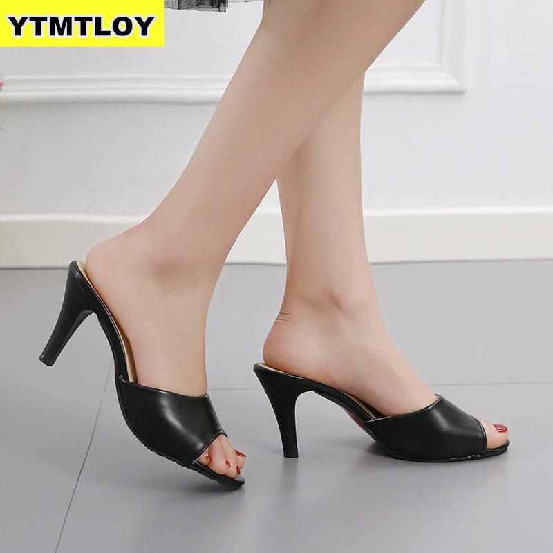 Sommerhæl høje hæle sandaler dame pumps klassikere slip-on sko sexede kvinder festsko guld sølv bryllup slingbacks