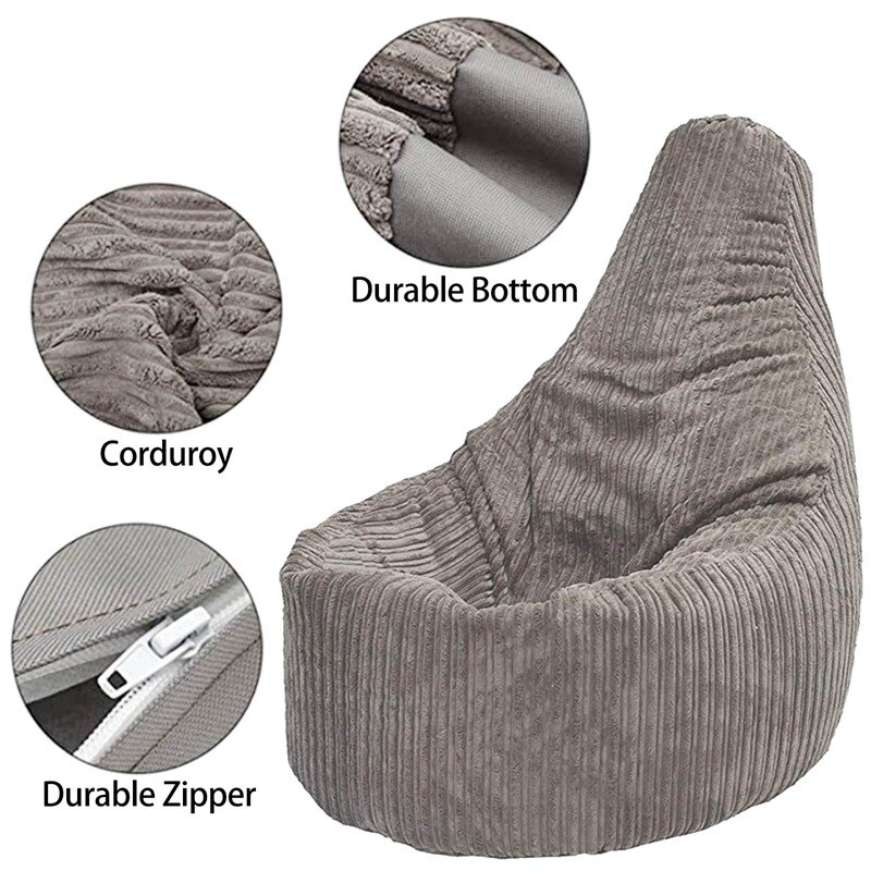Puff-tumbona de pana sin relleno para el hogar, saco para el asiento, Tatami, sala de estar