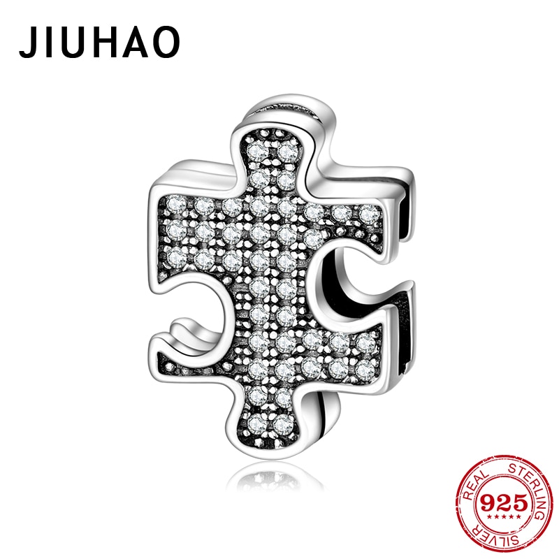 Vendita calda 925 sterlina d'argento puzzle puzzle forma del Cordone Pendenti E Ciondoli in forma Originale riflessione Braccialetto di Fascino Gioielli Fai Da Te che fanno