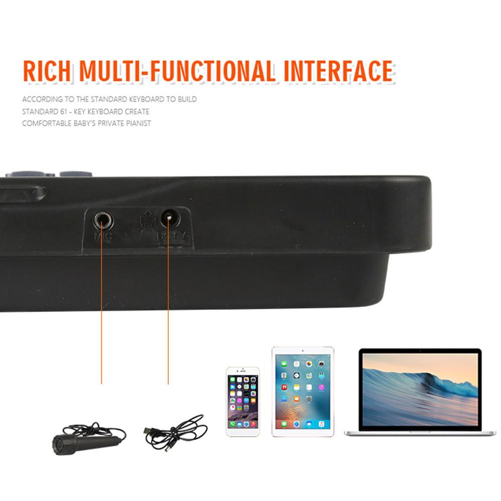 61 Key Music Electronic Keyboard Digital Piano Organ with Microphone