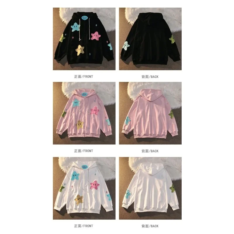 Y2k casaco de grandes dimensões masculino personalidade impressão moletom com capuz feminino moda punk harajuku casal zip up hoodie topos roupas kawaii