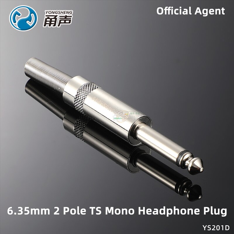 Neutrik yongsheng 10 × 6.35mm ts trs mono-stereo-vergoldeter stecker 1/4 & #39 ;& #39 ; lautsprecher-, gitarren-, mikrofon- und headset-audio-lötanschluss: Ys201d 2 pole