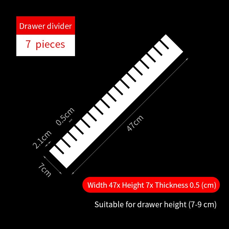 5mm drawer storage partition board wardrobe closet partition board free combination underwear box lattice cabinet layered rack: Height 7cm 7pcs