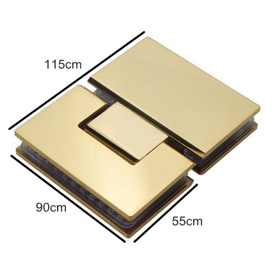 Manija de puerta de vidrio para ducha, bisagra de acero inoxidable dorada, abrazadera de cristal, Clip de puerta, accesorios de baño, Hardware: 180 degrees2