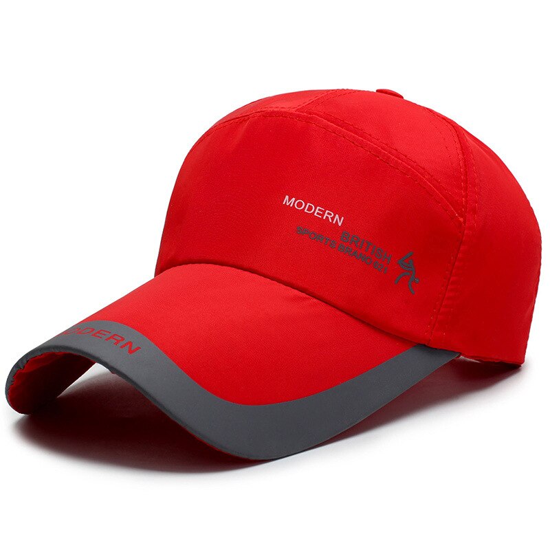 Men Women Golf Sunshade Breathable Baseball Mesh Hat Sport Quick-drying Sunscreen Cap Hip-Hop Adjustable Canvas Fishing Hat P14: B Red