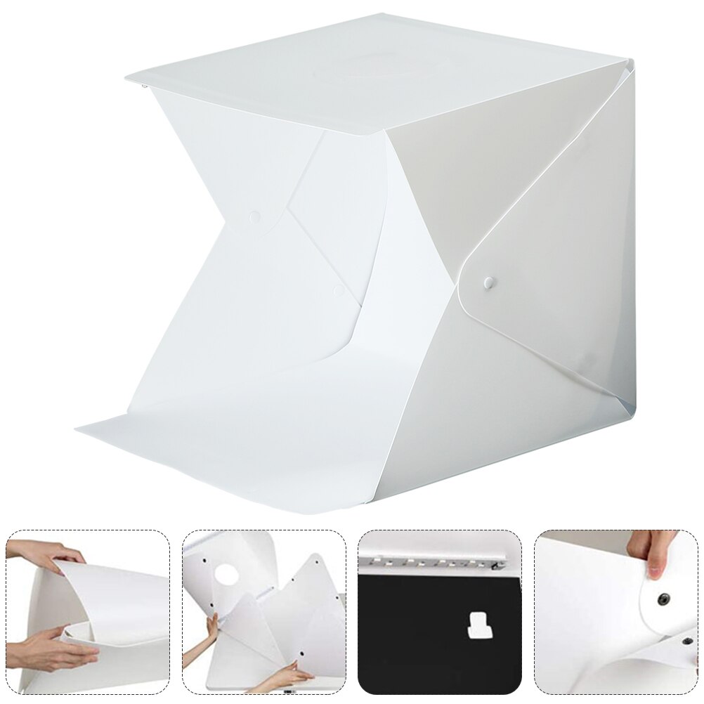 1 Set Photo LED Box Photo Studio Light Box tenda da tiro portatile per fotografia: Default Title