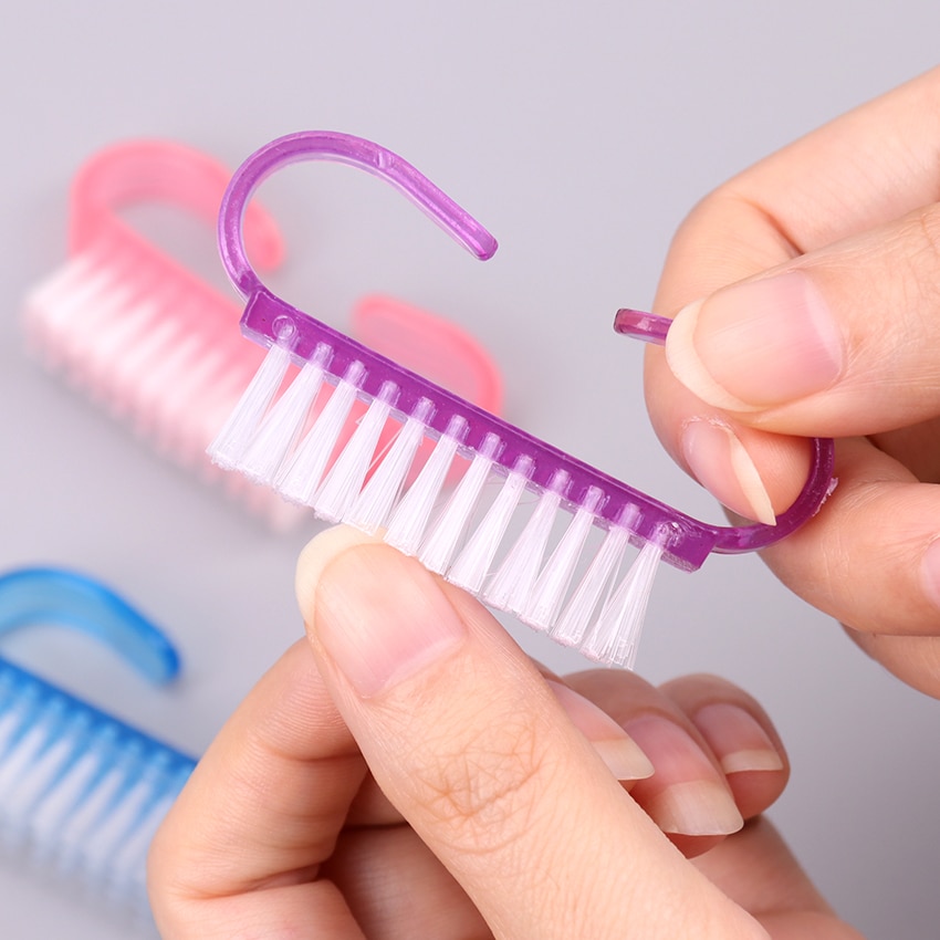 1PC Nail Cleaning Clean Brush Tool File Manicure Pedicure Soft Remove Dust Small Angle Clear Tools for Nail Care