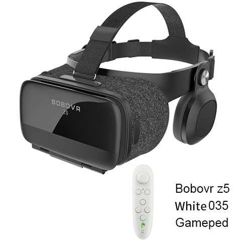 Original BOBOVR Z5 VR 3D lunettes stéréo Google carton réalité virtuelle VR casque de téléphone casque pour 4.7-6.2 'téléphone portable: 035 white gamepad