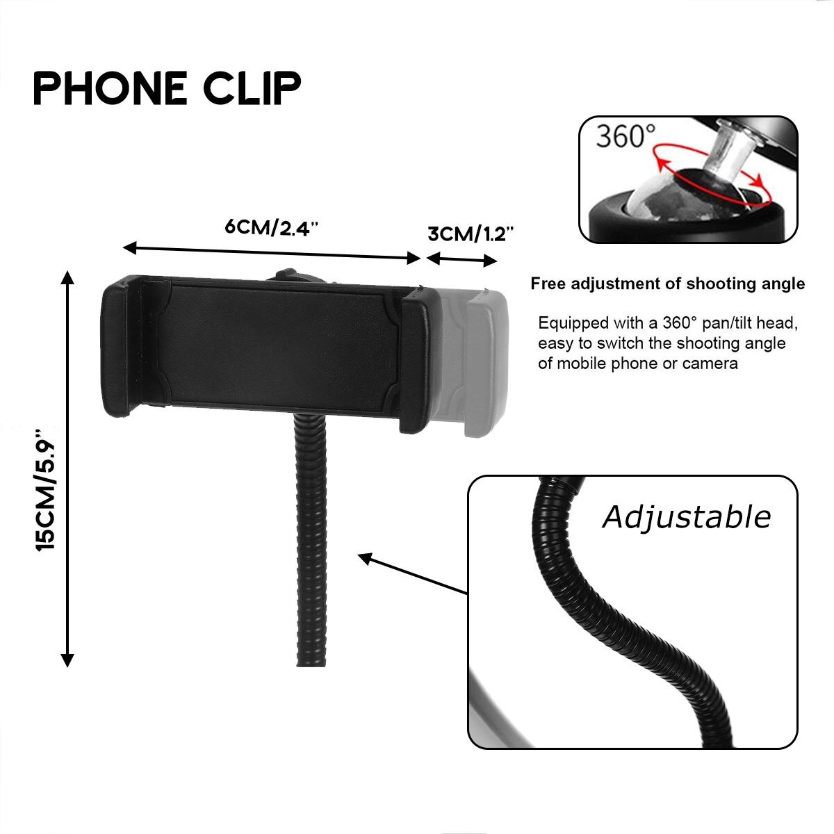 12" LED Ring Light with Hold Selfie Light Ring Lamp Photograghy Ringlight Lighting Kit