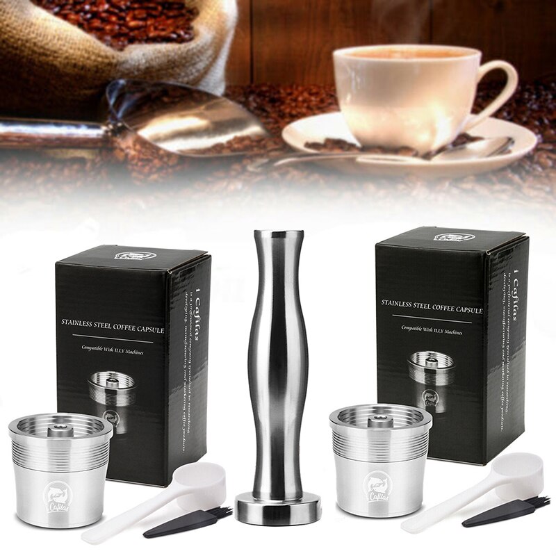 Rvs Hervulbare Herbruikbare Koffie Capsule Set Voor Illy Machines Koffie Sabotage Koffiezetapparaat Barista