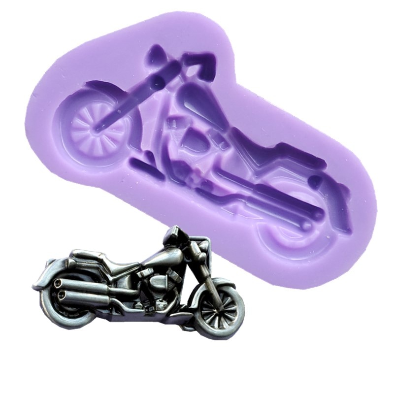 Motorcykel silikone forme baby fødselsdag fondant kage dekorationsværktøjer diy bagning slik ler chokolade gumpaste forme 1510