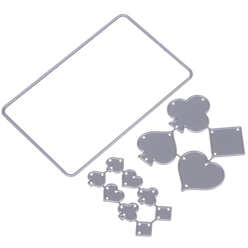 1Pc Poker Card Shape Stansmessen Metalen Scrapbooking Stempelen Stansmessen Bruiloft Verjaardag Party Craft