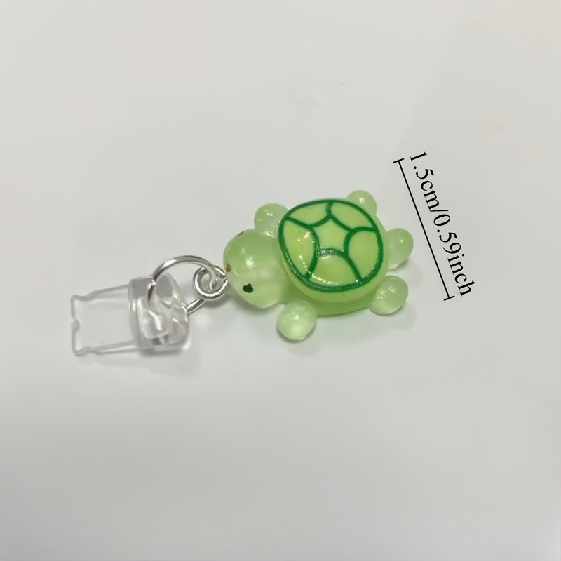 1pcs Cute Green Turtle Phone Dust plug Accessories Decoration Hanging Pendant for iPhone for Samsung Type-C Charging Port