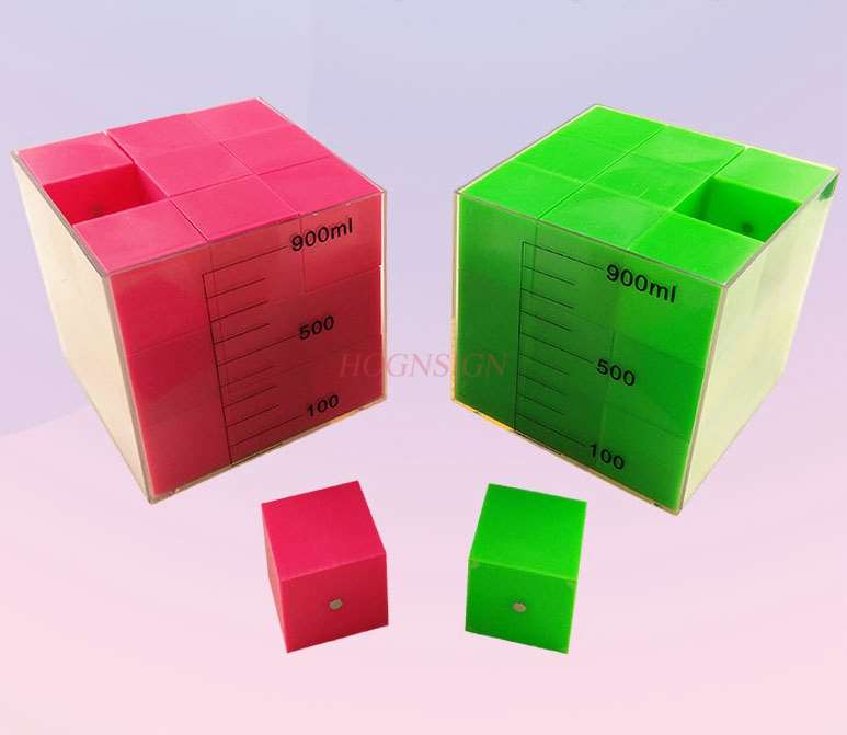 Matematikläromedel 1 st 3.3cm magnetisk liten kub undervisningskapacitet demonstrator 1l läroinstrument