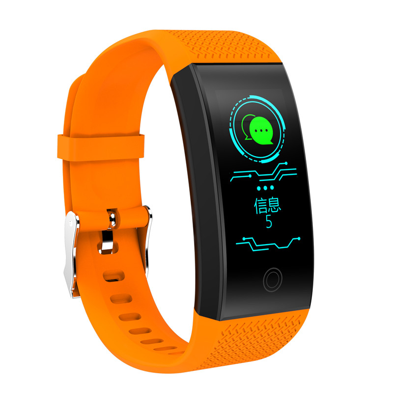 Amynikeer  qw18 smart-armband fitness-armband herzfrequenz schlafüberwachung schritt uhr armband  ip68 wasserdichtes sport-smartband: Orange