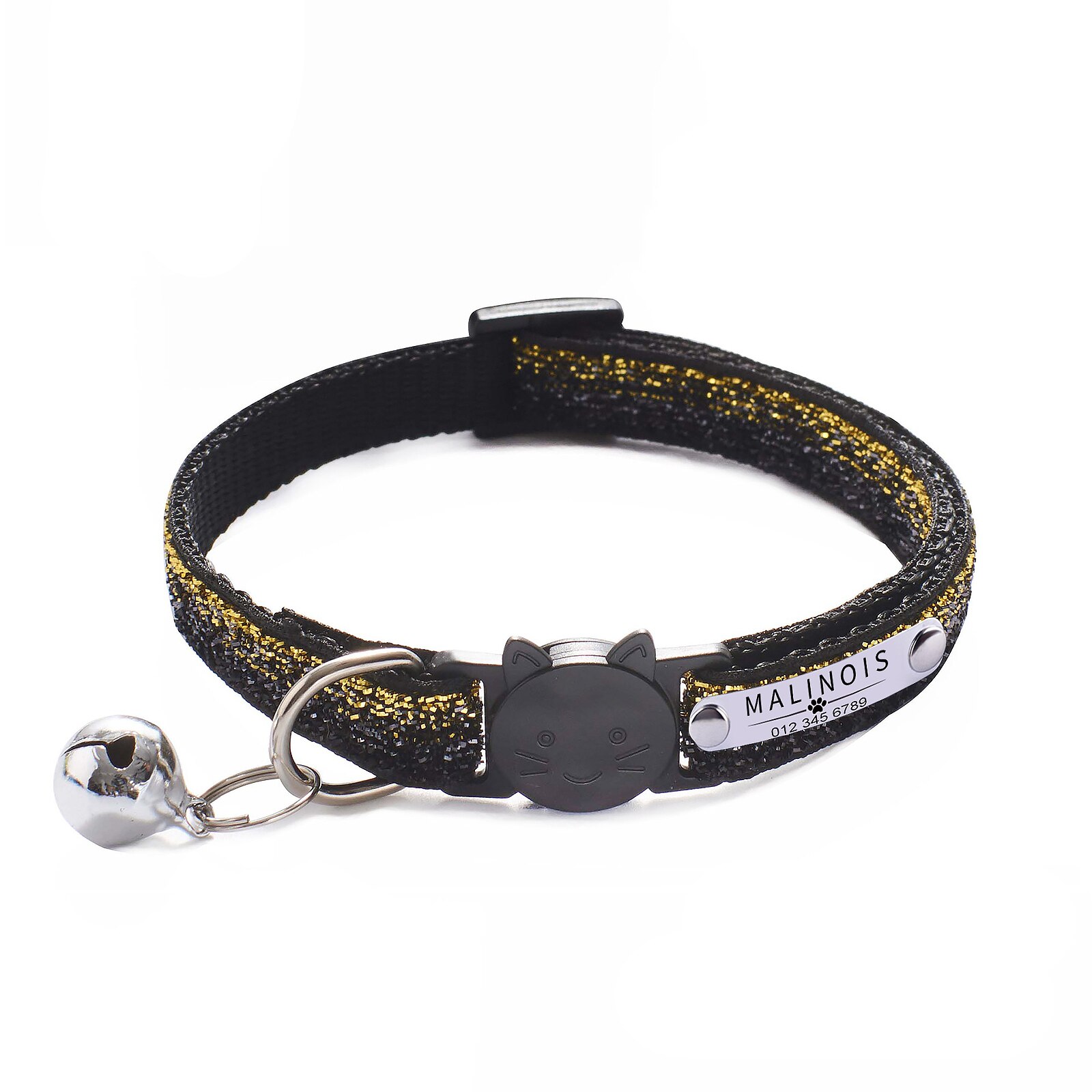 Collar brillante para gato, correa ajustable para el cuello, accesorios para mascotas, letras personalizadas perros mascotas collar perro arnes perro arnes perro pequeño mascotas perros accesorios collar para perro sum