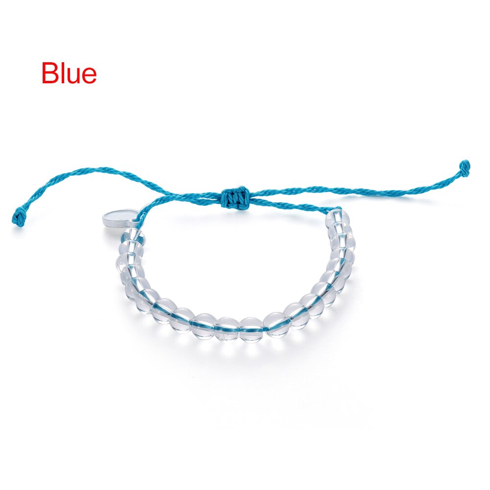 4ocean Handmade Natural Stone Transparent Beads Beaded Bracelet Women Boho Rope/cord Friendship Wristband Bracelet Femme Jewelry: blue