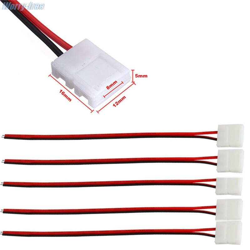 1/10Pcs PCB Cable 2 Pin LED Strip Connectors 3528/5050 8mm/10mm Width PCB Ribbon Adapter