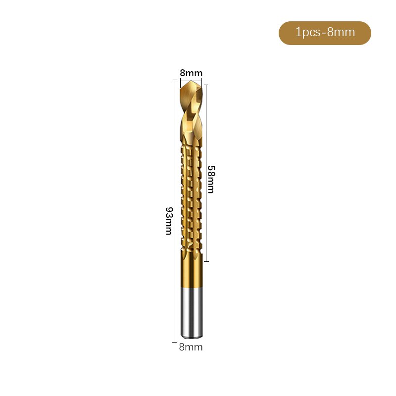 3-8mm Cobalt Drill Bit Set Spiral Screw Metric Composite Tap Metal HSS Twist Drill Bit Set for Wood Cutting Drilling Polishing: 1pcs 8mm