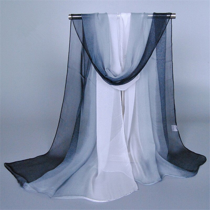 Foulard Hijab en mousseline de soie pour femme musulmane, nouvelle de luxe, châle de couleur dégradée, Poncho, Bandana, à la: 3
