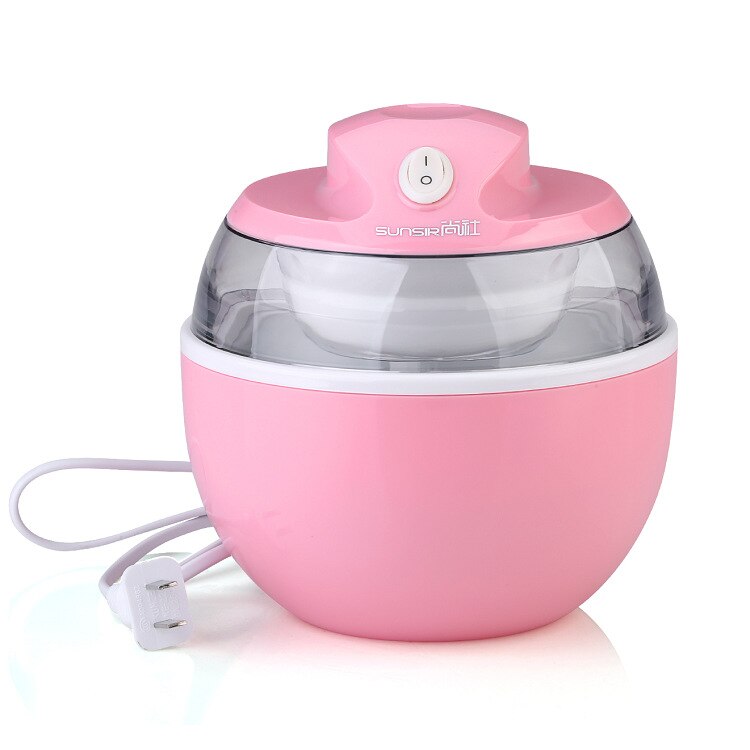 220V Ice Cream Machine Home Ice Cream Maker 600ml 4 Color Portable Available Easy Operation Kitchen Tools: Pink