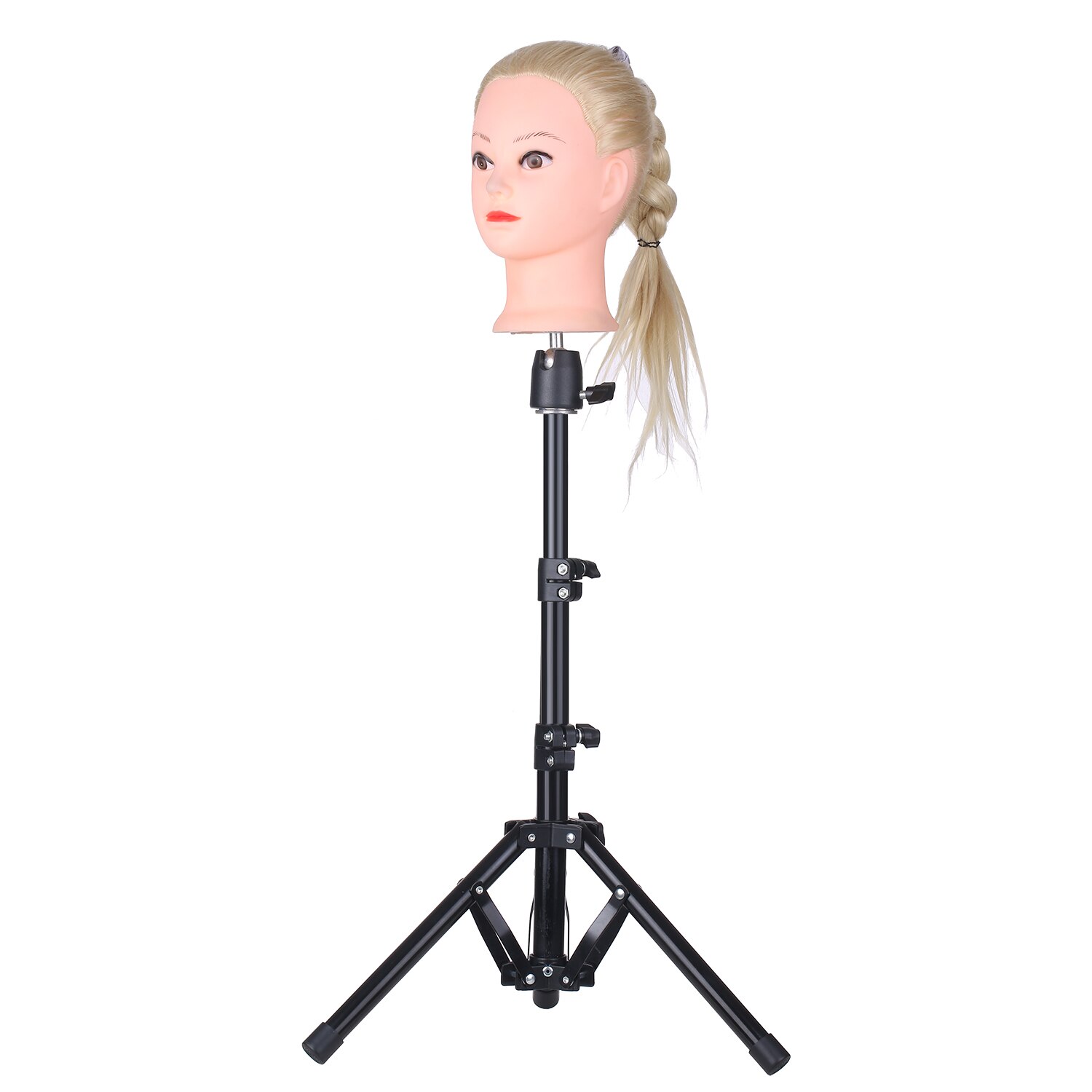 Tripod Stand Heavy Duty Manikin Head Wig Stand with Cloth Storage Bag Cosmetology Hairdressing Training Mannequin Head Stand