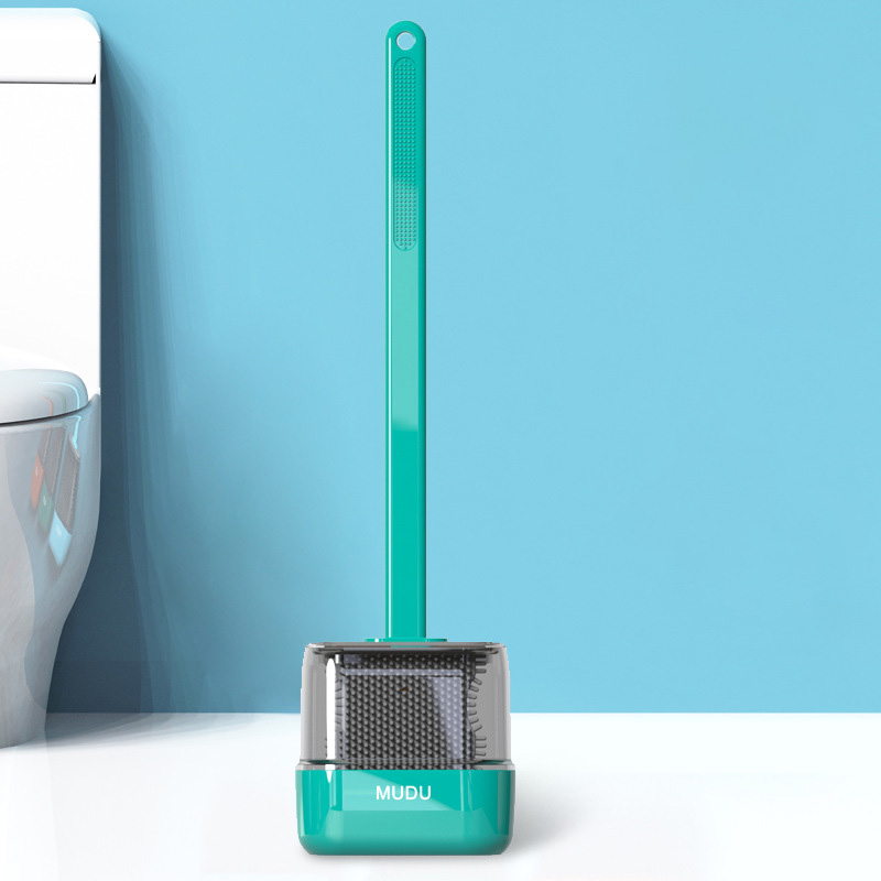Siliconen Toiletborstel Muur Gemonteerde Automatische Reiniging Tool Wc Kloof Borstel Opknoping Flexibele Haren Borstel Badkamer Accessoires: Green C