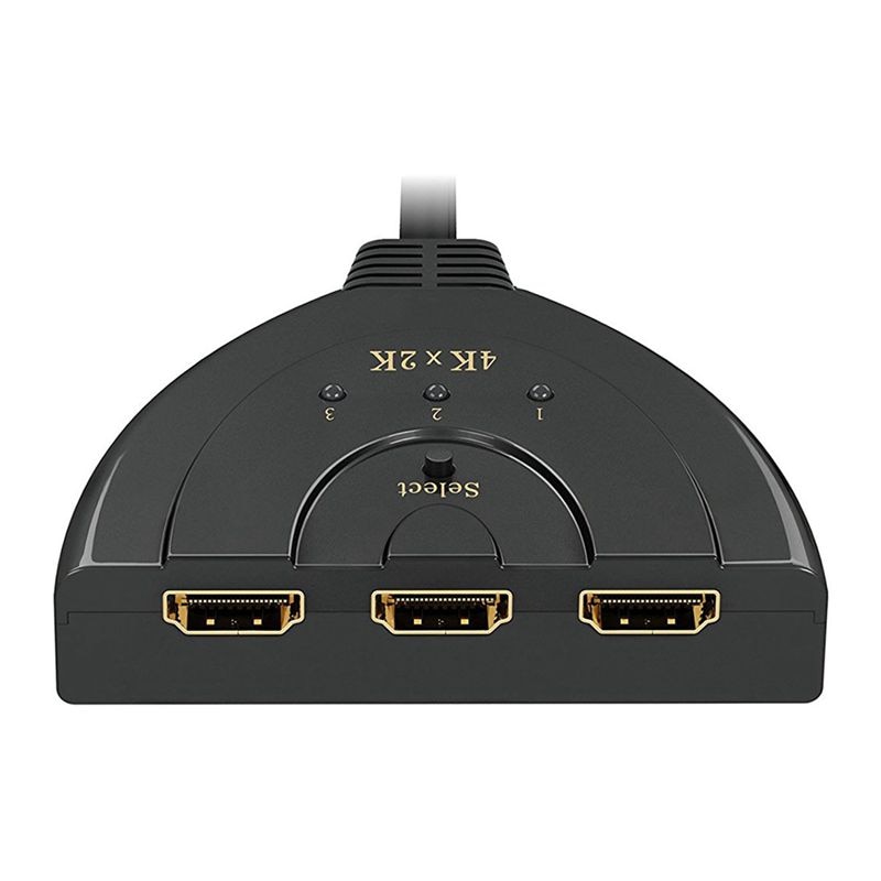 Hdmi switch 4k, 3- port hdmi splitter hdmi switcher understøtter 4k/ fulde  hd1080p/3d med high speed pigtail kabel
