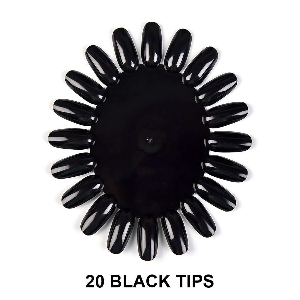 13 Types d'affichage de Nail Art, nuancier rond en forme d'éventail, vernis à ongles Gel acrylique naturel clair, outil d'affichage de formation à la pratique: Black