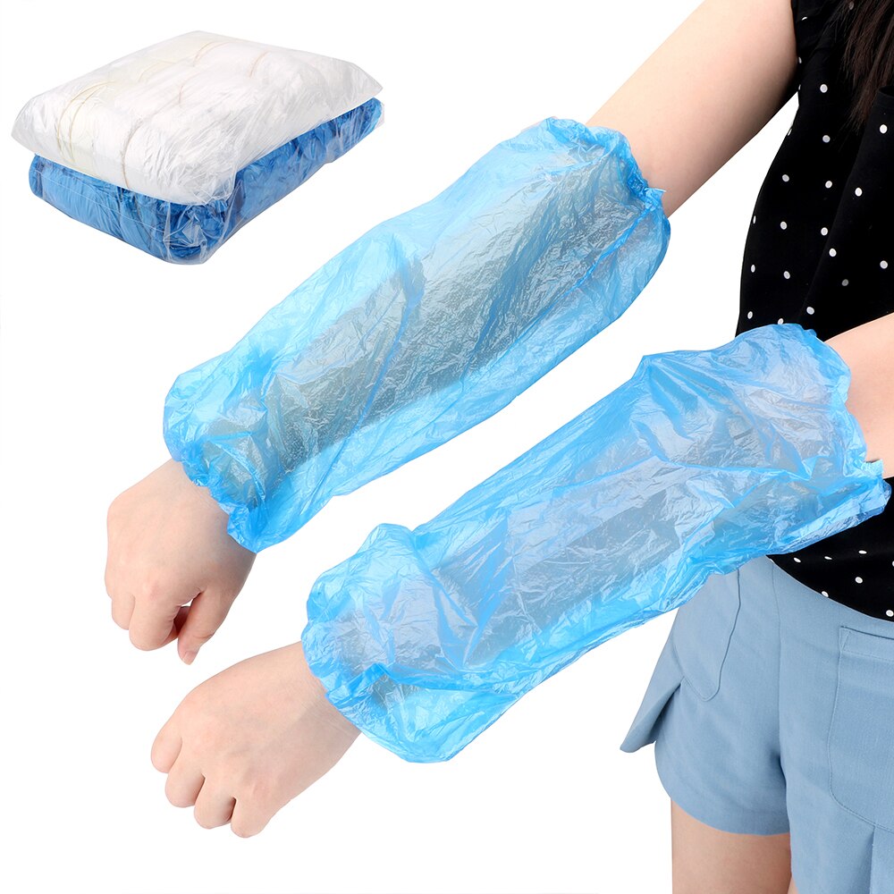 con le fasce elastiche braccio monouso maniche 100 pz/pacco per la pulizia della casa forniture manica lunga impermeabile e resistente tutto'olio