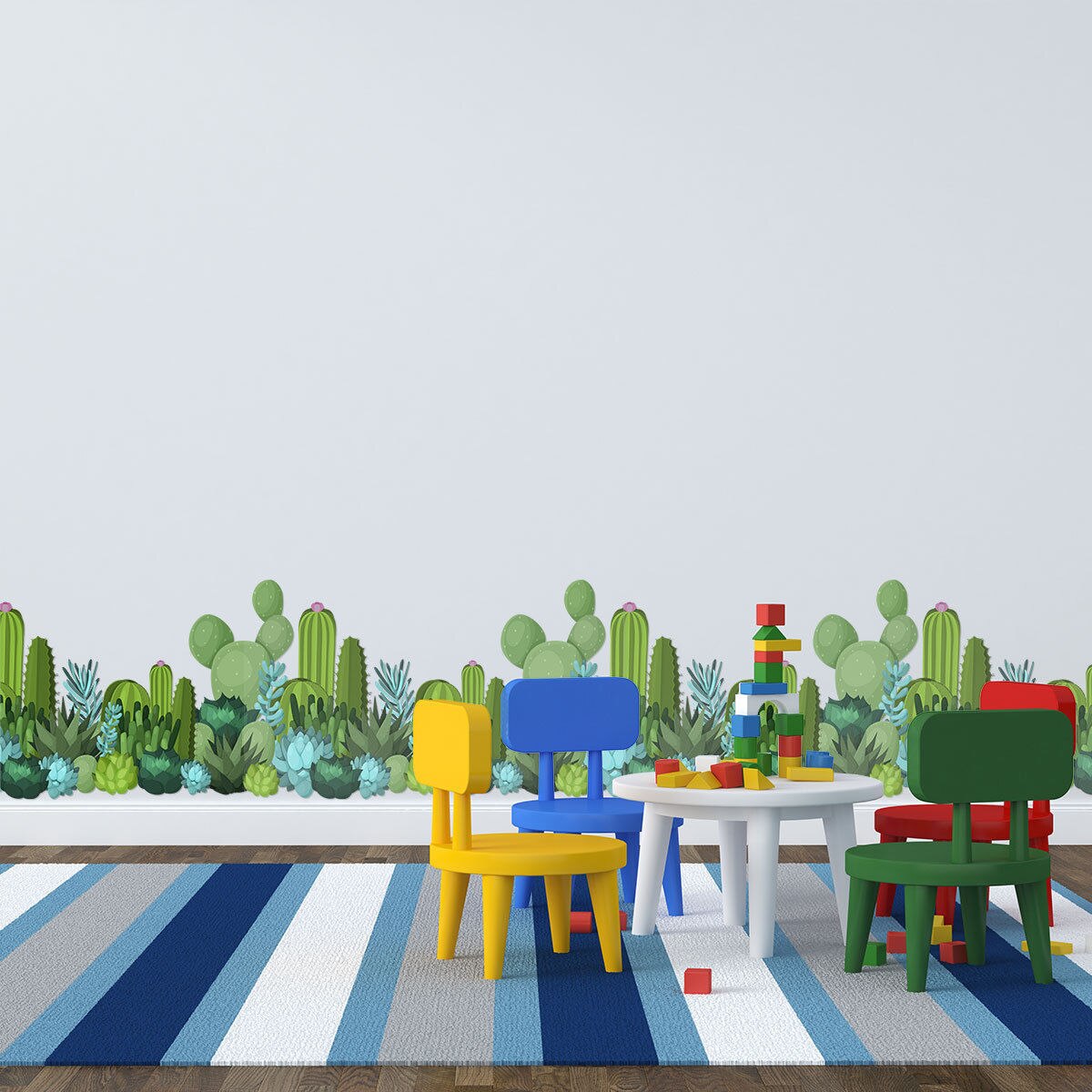 Cactus Succulent Plant Wall Sticker Border Decal Vinyl Mural Girls Nursery Decor