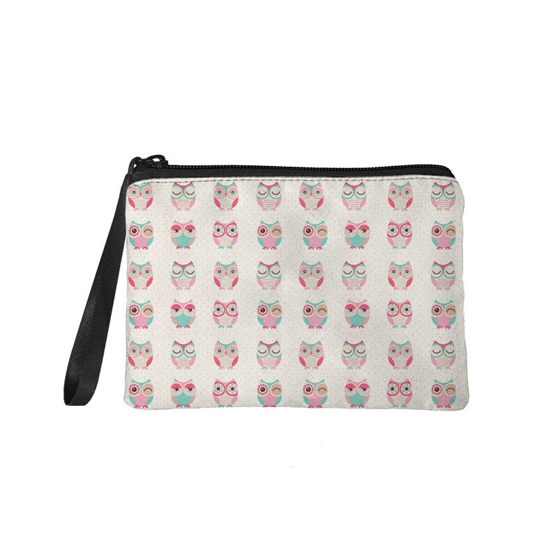 NOISYDESIGNS-monedero pequeño con dibujos animados de búho para mujer, cartera pequeña, monedero, tarjetero: Z8045D82