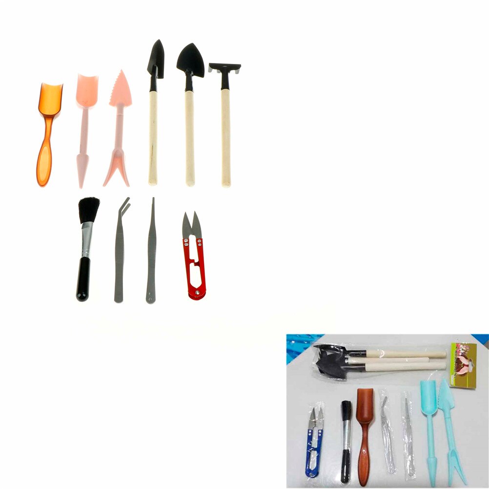 10PCS Succulent Potting Tools Garden Plastic Mini Plant Tool Set Planting Flower Transplanters Hand Tool Kit Seedlings Dibber