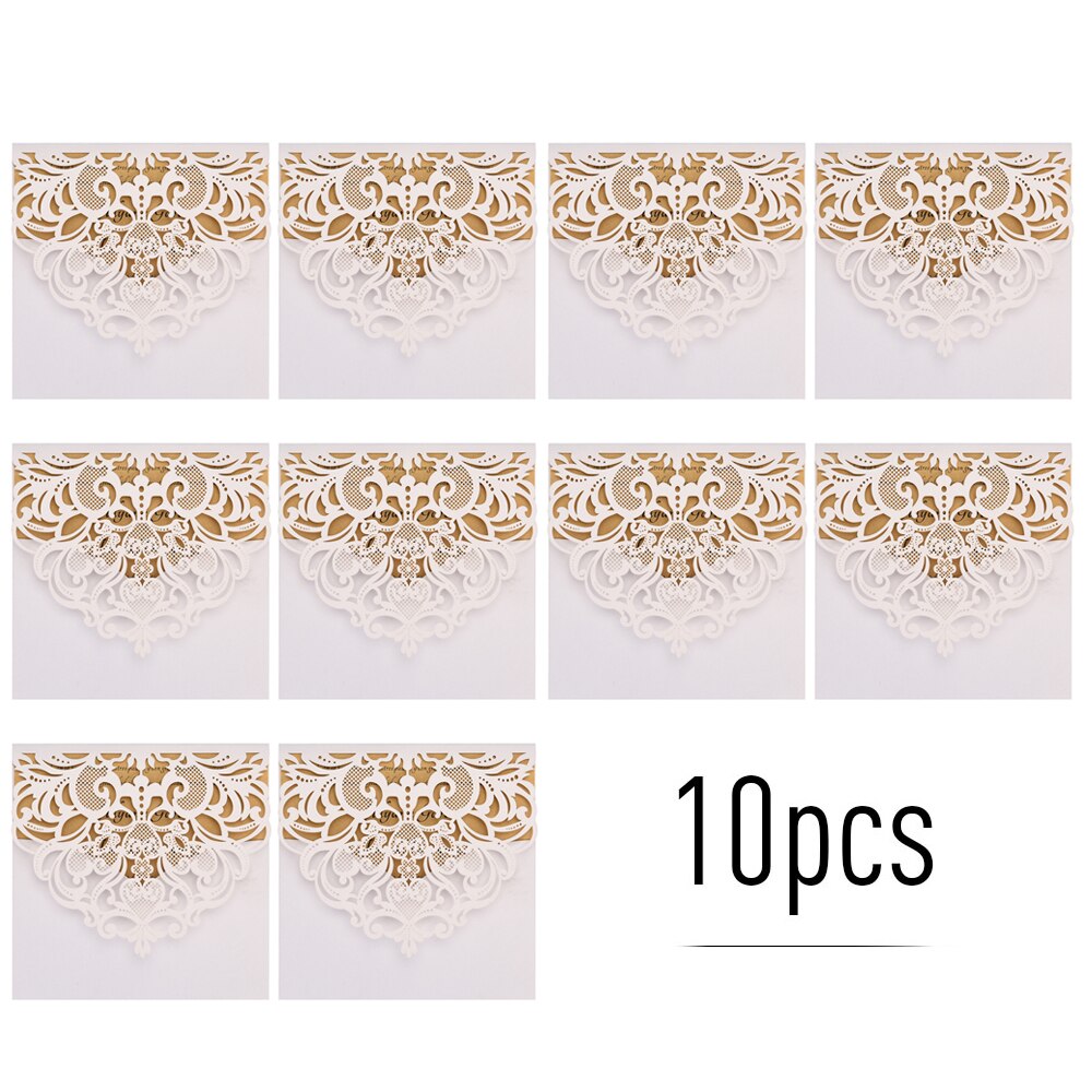 10pcs Pearl Paper Floral Wedding Invitations Cards Birthday Card with Blank Inner Sheet for Wedding Birthday Party Anniversary