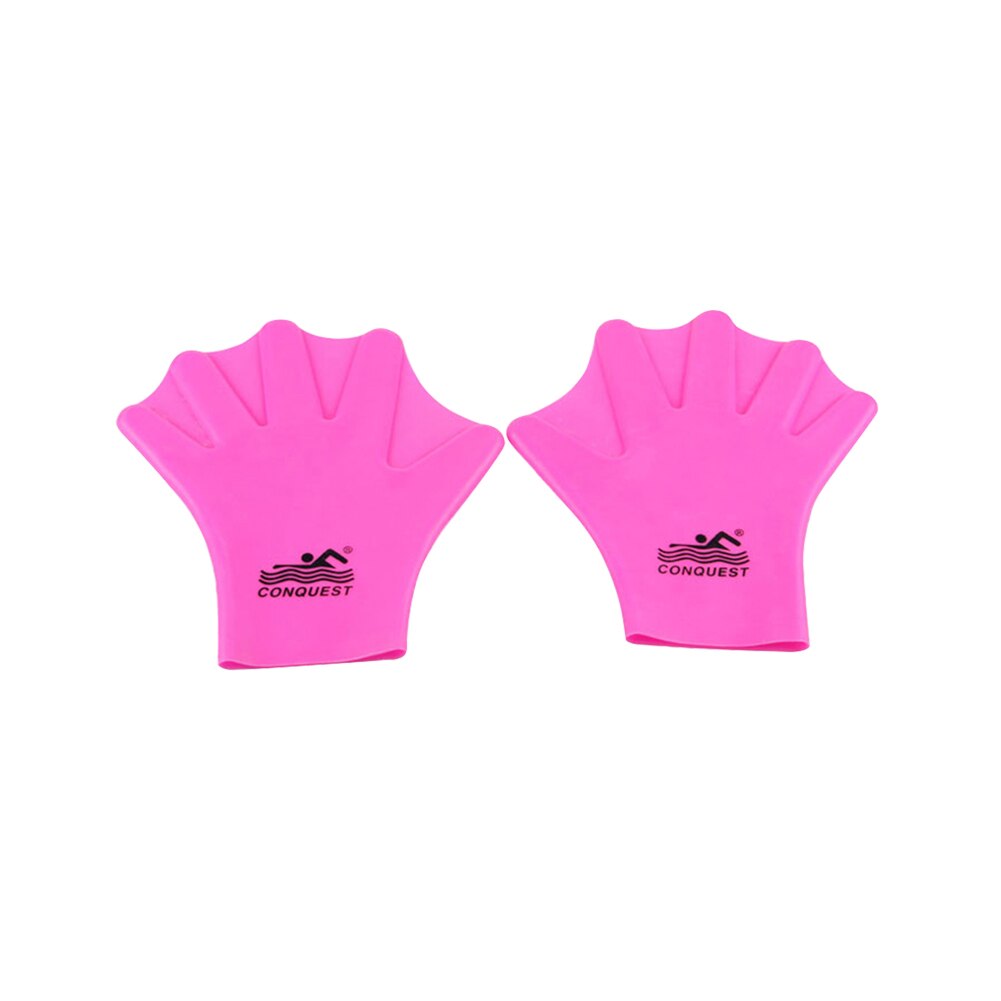 Aletas cerradas para exteriores para adultos y niños, manoplas de silicona para dedos, para buceo, Entrenamiento de natación, 1 par: Rosa / Children
