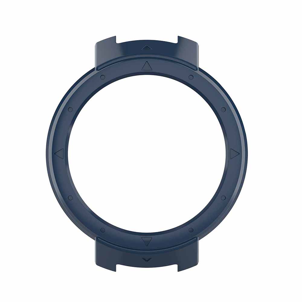 For Amazfit Verge A1801 Strap Smart Watch Band For Xiaomi Amazfit Verge 3 Case Cover Silicone Watchband + PC Protector Frame: Midnight blue case