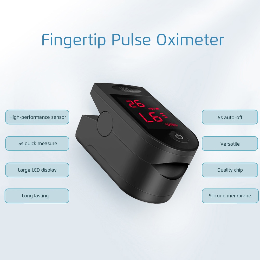 Blood Oxygen Finger Auto-off Pulse Oximeters Digital Fingertip Oximeters Oxygen Saturation Monitor Meter Portable Oximetro Bag