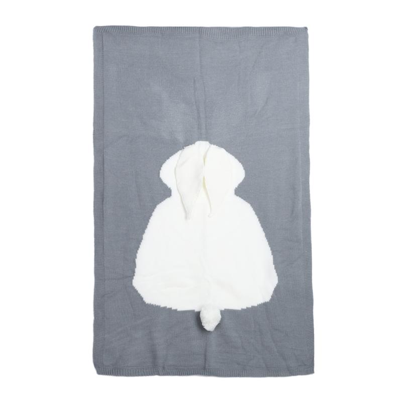 1pc babytæpper svøb babysvøb strikket tæppe til kid kanin tegneserie plaid spædbørn småbørns sengetøj svøb lad os lave: Grå