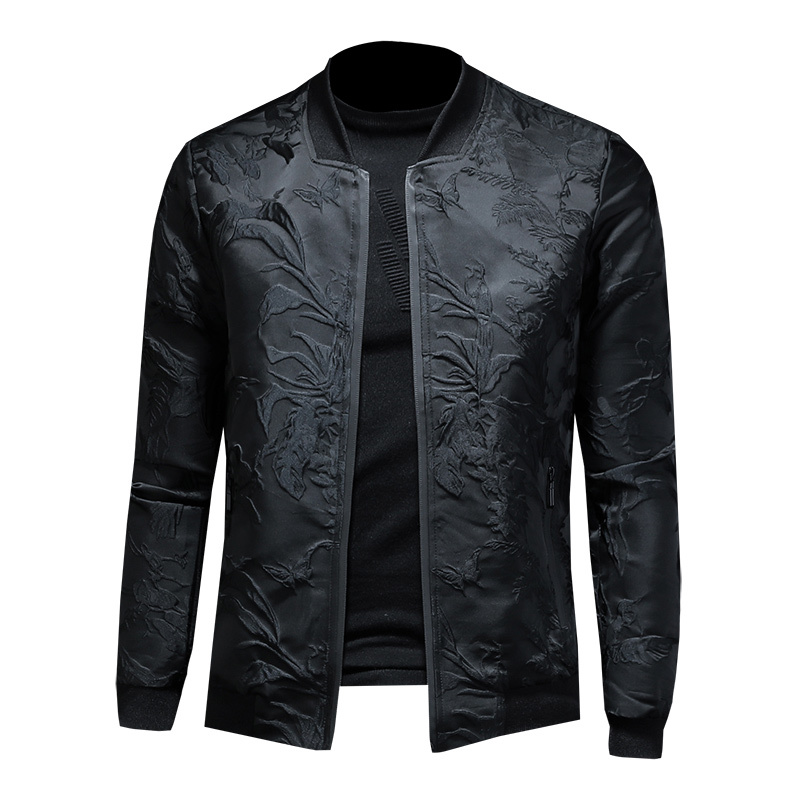 Blouson en Jacquard pour homme, blouson d'affaires Vintage de 4XL, blouson en Jacquard, coupe-vent, automne