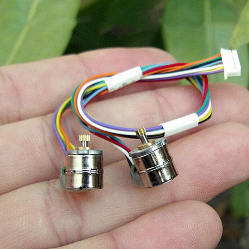 2PCS/Set Micro Mini Stepper Motor 8MM 2 Phase 4 Wire Line Stepping Motor with Small Copper Gear and Connecting Camera Parts
