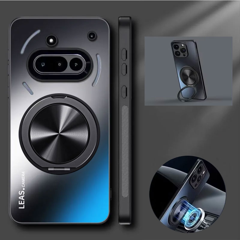 Magnetische Hülle für Nothing Phone 3A Pro, matt, stoßfest, harte Stoßstange, Ständer, Halter, Schutzhüllen für Nothing Phone 3A 2A CMF Phone 1
