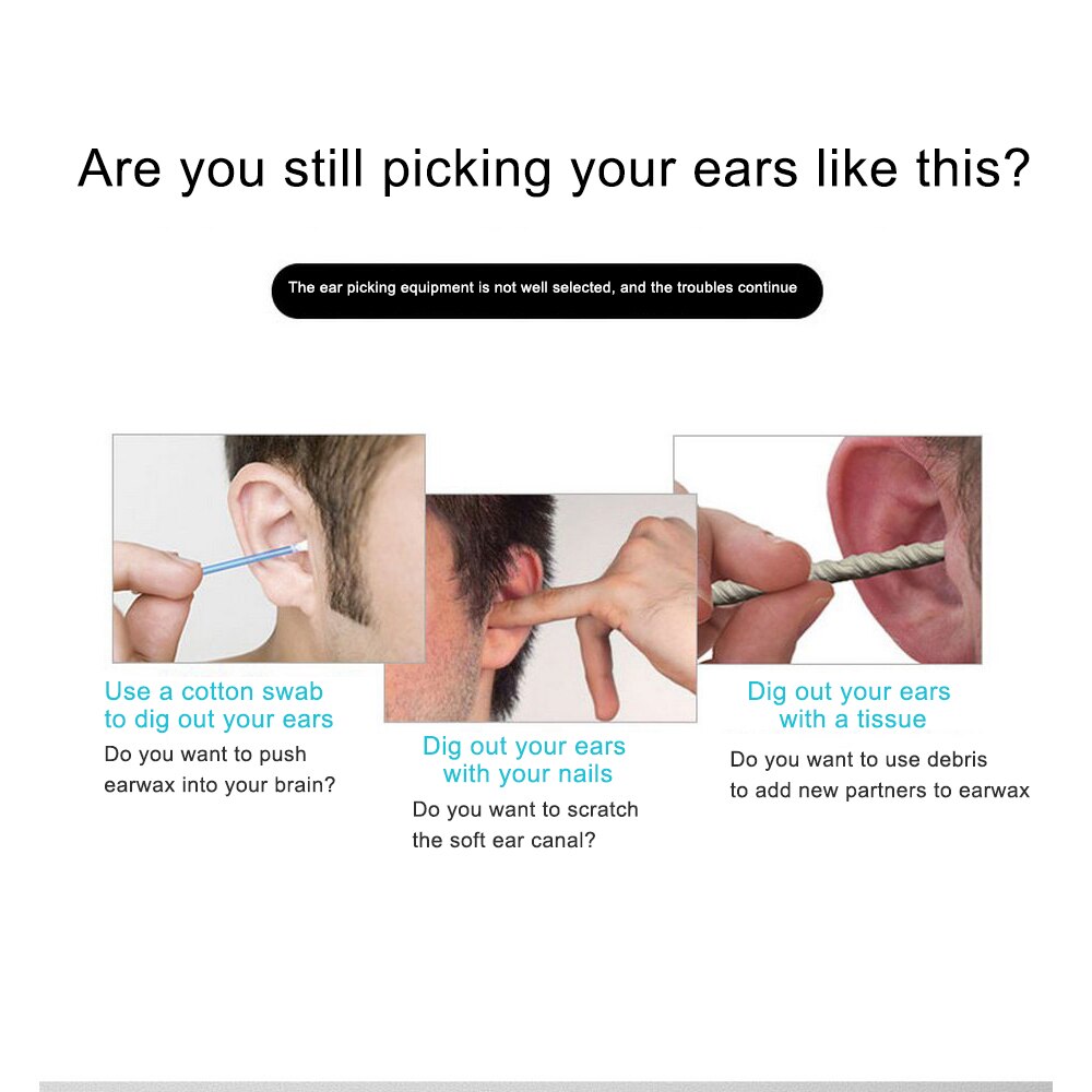 WiFi Otoscope USB Charging Otoscope Wireless Connection Three-axis Smart Directional Gyroscope Nontemperature Sensitive Earplugs