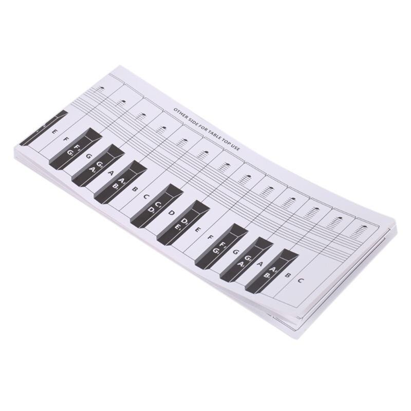 88 taster klaver tastatur fingering praksis diagramark reference undervisningsværktøj