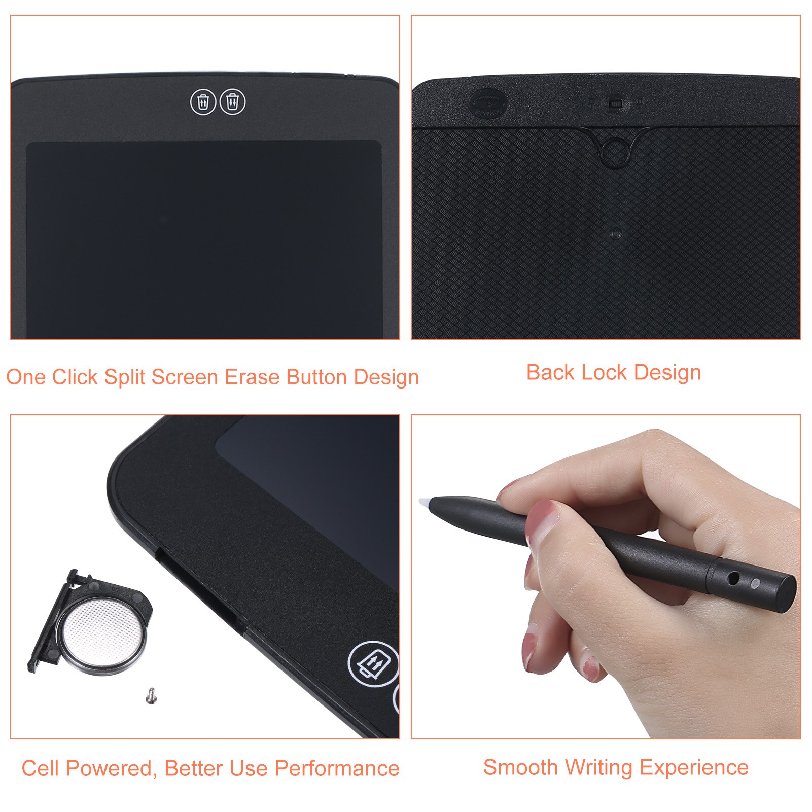 12 Inches Electronic LCD Writing Tablet Reusable Ultra-thin Handwriting Drawing Board Pad with Stylus Pen Split Screen